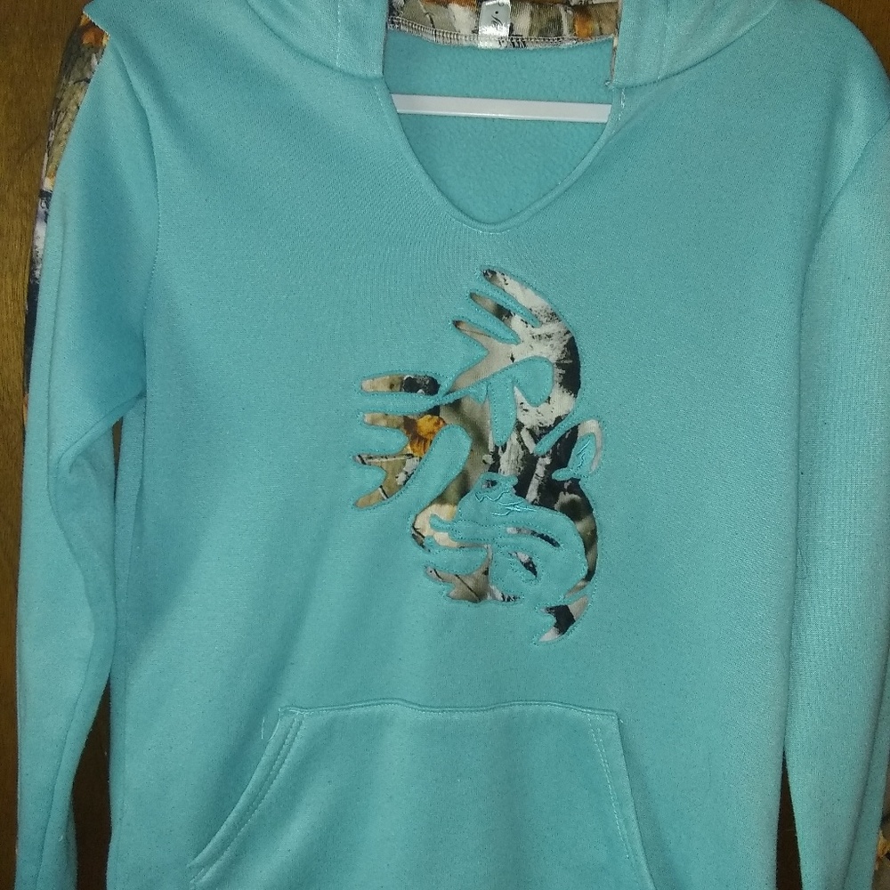 Camo/teal hoodie